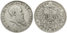 Sachsen-Meiningen
Georg II., 1866-1914
5 Mark 1901 D. Zum Geburtstag. sehr schön, winz. Randfehler