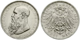 Sachsen-Meiningen
Georg II., 1866-1914
3 Mark 1908 D. vorzüglich/Stempelglanz