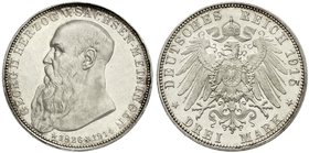 Sachsen-Meiningen
Georg II., 1866-1914
3 Mark 1915. Auf seinen Tod. Polierte Platte, nur min. berührt