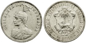 Deutsch Ostafrika
1/2 Rupie 1891. gutes vorzüglich, kl. Randfehler