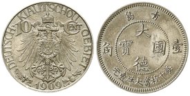 Kiautschou
Pachtgebiet, 1897-1919
10 Cent 1909. Polierte Platte, min. Kratzer, sehr selten