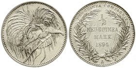 Neuguinea
Neuguinea Compagnie
1/2 Neuguinea-Mark 1894 A, Paradiesvogel. vorzüglich/Stempelglanz
