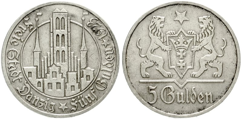 Danzig
Freie Stadt
5 Gulden 1923. Marienkirche. gutes sehr schön, leichte Schl...