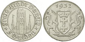 Danzig
Freie Stadt
5 Gulden 1932. Marienkirche. gutes vorzüglich, kl. Randfehler