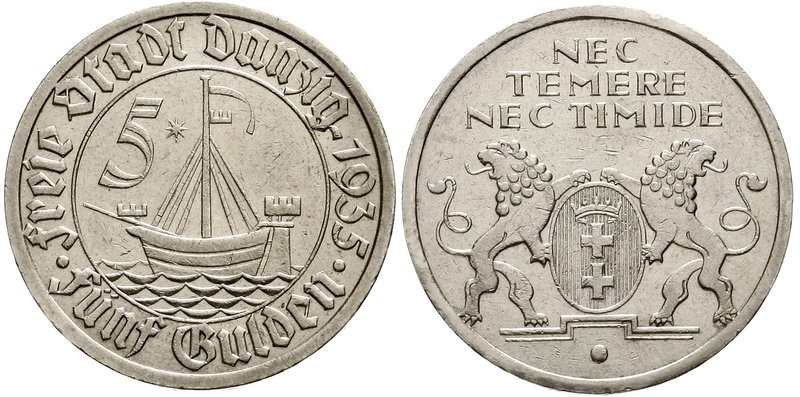 Danzig
Freie Stadt
5 Gulden 1935. Hansekogge. gutes sehr schön, kl. Kratzer