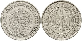 Kursmünzen
5 Reichsmark Eichbaum Silber 1927-1933
1928 D. gutes sehr schön, winz. Randfehler
