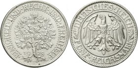 Kursmünzen
5 Reichsmark Eichbaum Silber 1927-1933
1928 F. vorzüglich/Stempelglanz, Prachtexemplar