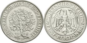 Kursmünzen
5 Reichsmark Eichbaum Silber 1927-1933
1928 J. sehr schön/vorzüglich