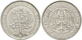 Kursmünzen
5 Reichsmark Eichbaum Silber 1927-1933
1929 A. vorzüglich