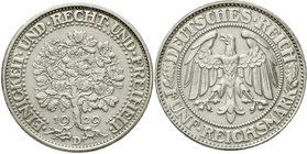 Kursmünzen
5 Reichsmark Eichbaum Silber 1927-1933
1929 D. vorzüglich