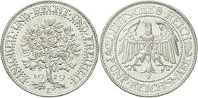 Kursmünzen
5 Reichsmark Eichbaum Silber 1927-1933
1929 E. sehr schön/vorzüglich