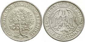 Kursmünzen
5 Reichsmark Eichbaum Silber 1927-1933
1929 J. gutes vorzüglich