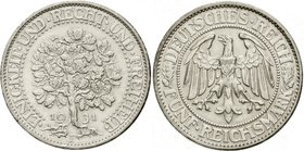 Kursmünzen
5 Reichsmark Eichbaum Silber 1927-1933
1931 F. vorzüglich, kl. Randfehler