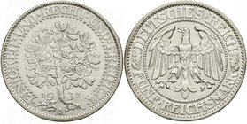 Kursmünzen
5 Reichsmark Eichbaum Silber 1927-1933
1932 A. vorzüglich/Stempelglanz, kl. Randfehler