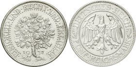 Kursmünzen
5 Reichsmark Eichbaum Silber 1927-1933
1932 F. vorzüglich/Stempelglanz