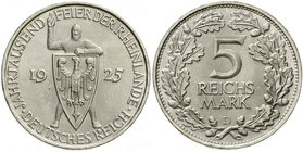 Gedenkmünzen
5 Reichsmark Rheinlande
1925 D. fast Stempelglanz, Prachtexemplar