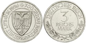 Gedenkmünzen
3 Reichsmark Lübeck
1926 A. Polierte Platte, nur min. berührt