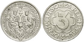 Gedenkmünzen
3 Reichsmark Nordhausen
1927 A. fast Stempelglanz