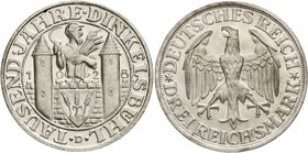 Gedenkmünzen
3 Reichsmark Dinkelsbühl
1928 D. fast Stempelglanz