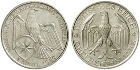 Gedenkmünzen
3 Reichsmark Waldeck
1929 A. vorzüglich