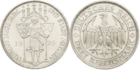 Gedenkmünzen
3 Reichsmark Meissen
1929 E. prägefrisch/fast Stempelglanz