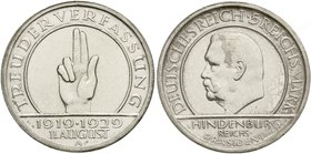 Gedenkmünzen
5 Reichsmark Schwurhand
1929 A. sehr schön/vorzüglich, winz. Randfehler