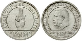 Gedenkmünzen
5 Reichsmark Schwurhand
1929 E. vorzüglich/Stempelglanz, etwas berieben