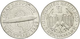 Gedenkmünzen
5 Reichsmark Zeppelin
1930 E. vorzüglich, leicht berieben