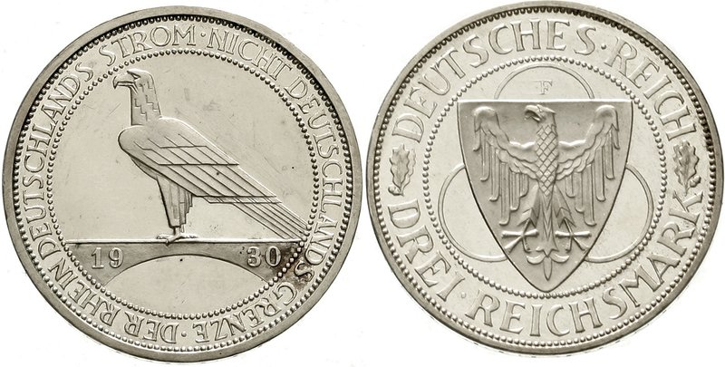 Gedenkmünzen
3 Reichsmark Rheinstrom
1930 F. Polierte Platte, berieben, selten...