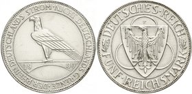 Gedenkmünzen
5 Reichsmark Rheinstrom
1930 F. vorzüglich/Stempelglanz, Kratzer und leicht berieben