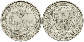 Gedenkmünzen
3 Reichsmark Magdeburg
1931 A. Polierte Platte, kl. Randfehler und min. berührt