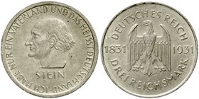Gedenkmünzen
3 Reichsmark Stein Reichsfreiherr
1931 A. gutes vorzüglich