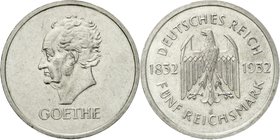 Gedenkmünzen
5 Reichsmark Goethe
1932 E. fast vorzüglich, kl. Kratzer und leicht berieben