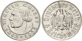 Gedenkmünzen
5 Reichsmark Luther, 1933-1934
1933 A. vorzüglich/Stempelglanz
