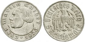 Gedenkmünzen
5 Reichsmark Luther, 1933-1934
1933 A. gutes sehr schön