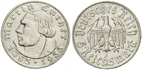Gedenkmünzen
5 Reichsmark Luther, 1933-1934
1933 E. sehr schön