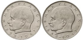 Kursmünzen
2 Deutsche Mark Max Planck K/N 1957-1971
2 Stück: 1957 J und 1960 F. beide Stempelglanz