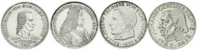 Gedenkmünzen
5 Deutsche Mark, Silber, 1952-1979
4 Stück: Schiller 1955, Markgraf von Baden 1955, Eichendorff 1957 und Fichte 1964. meist vorzüglich...
