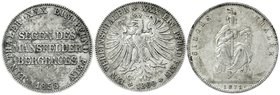 Deutsche Münzen bis 1871
3 Stück: Preussen Siegestaler 1871, Ausbeute 1858, Frankfurt Vereinstaler 1860. sehr schön bis vorzüglich