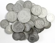Deutsche Münzen ab 1871
40 Silbermünzen: Kaiserreich 19 X 1 Mark (kl. und gr. Adler), Weimar 5 Mark: Lessing 1929 G, 3 Mark: 2 X Zeppelin, 2 X Schwur...