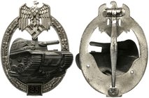 Deutschland
Drittes Reich, 1933-1945
Panzerkampfabzeichen in Silber, Zink, mit Einsatzzahl 25. Ohne Herstellerangabe. Mit Gutachten Hüsken. vorzügli...