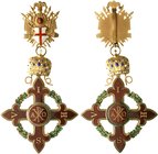 Italien
Großkreuz des Rechts zum Konstantinischen Orden des Hl. Georg, mit der Krone und der Trophäe. vorzüglich, sehr selten