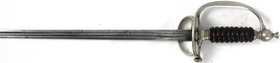 Blankwaffen
Frankreich
Artilleriedegen um 1860. Auf Parierstange Granate. Länge 96,5 cm. Klinge etwas rostig