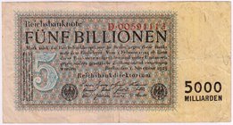 Die deutschen Banknoten ab 1871 nach Rosenberg
Deutsches Reich, 1871-1945
5 Billionen Mark 1.11.1923 Reichsdruck, Serie D, KN 8-stellig. III