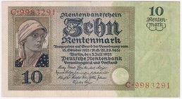 Die deutschen Banknoten ab 1871 nach Rosenberg
Deutsches Reich, 1871-1945
10 Rentenmark 3.7.1925 Serie C. III