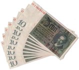 Die deutschen Banknoten ab 1871 nach Rosenberg
Deutsches Reich, 1871-1945
10 X 10 Reichsmark 22.1.1929 Serie O, fortlaufende KN. I