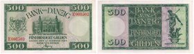 Die deutschen Banknoten ab 1871 nach Rosenberg
Deutsches Reich, 1871-1945
500 Gulden Danziger Banknote 10.2.1924. Zeughaus und Danziger Wappen/Brunn...