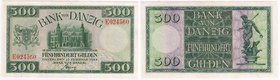 Die deutschen Banknoten ab 1871 nach Rosenberg
Deutsches Reich, 1871-1945
500 Gulden Danziger Banknote 10.2.1924. Zeughaus und Danziger Wappen/Brunn...
