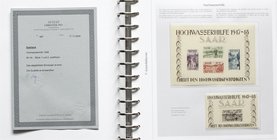 Deutschland
Saarland
Saarland: Komplette postfrische Slg. 1947 bis 1959 im Vordruckalbum der Deutschen Post. Inkl. den Hochwasserblöcken (Fotoattest...