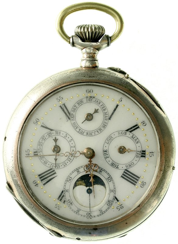 Uhren
Taschenuhren
Herrentaschenuhr "open face" um 1900. Silber 800. Schweizer...